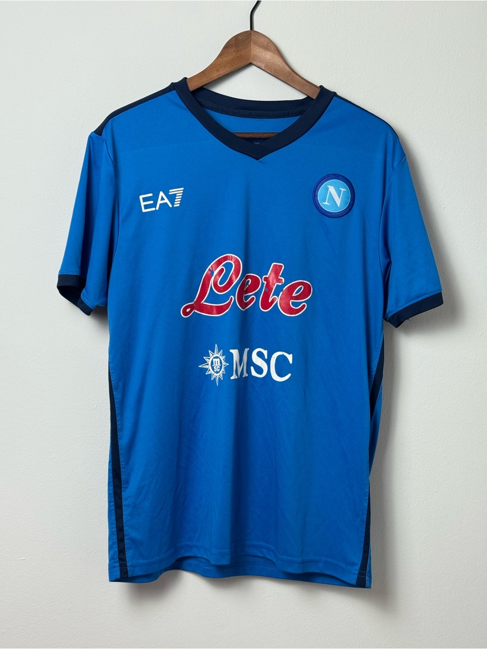 Kappa Blue Napoli Soccer Jersey with Navy Trim